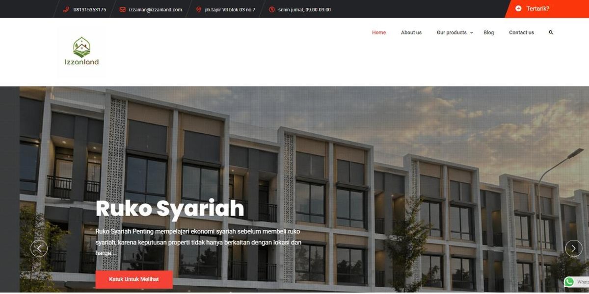 Pratinjau website Izzanland