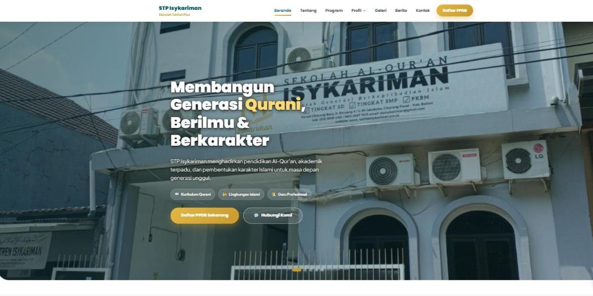 Pratinjau website STP Isykariman
